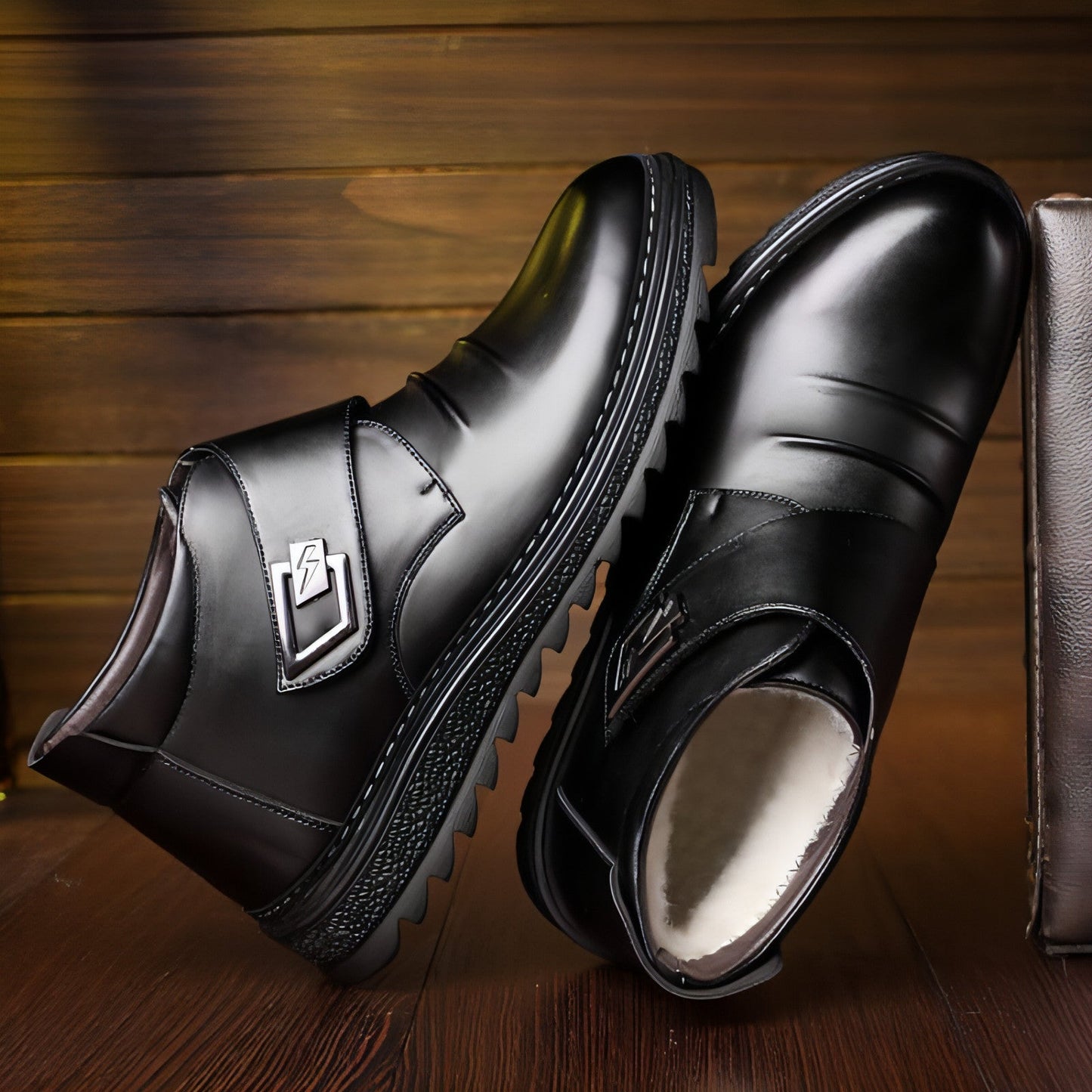 High-top shoes plus cashmere men's shoes