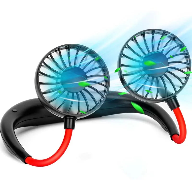 Hot Sale USB Rechargeable One Speed Foldable Plastic Neck Fan Portable Adjustable Hand Free Outdoor Sports Mini