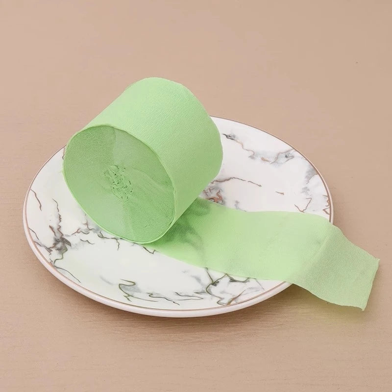 25m/Roll 4.5cm Crepe Paper Streamers Tissue Paper Roll For Flower Crafts Making Birthday Wedding Party Backdrop DIY Decoration