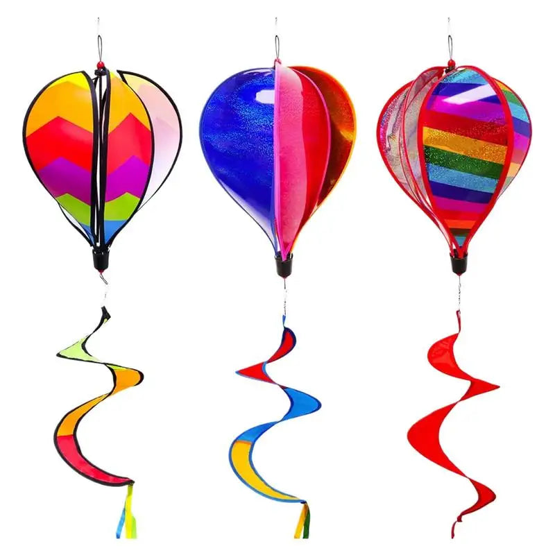 Hot Air Balloon Decor 3X Air Balloon Wind Spinner Outdoor Decoration Windsock Ornament For Holiday Garden Patio Wedding