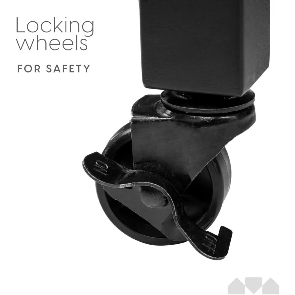 Twin Daybed and Fold- Up Trundle Set, Daybed with Pop Up Trundle, Black Frame - Mattresses Sold Separately