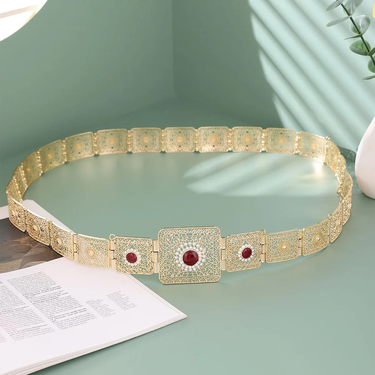 Moroccan Caftan Belt For Women Dress Waist Chain Gold Color Arabic Bride Wedding Jewelry Robe Sash Body Chain