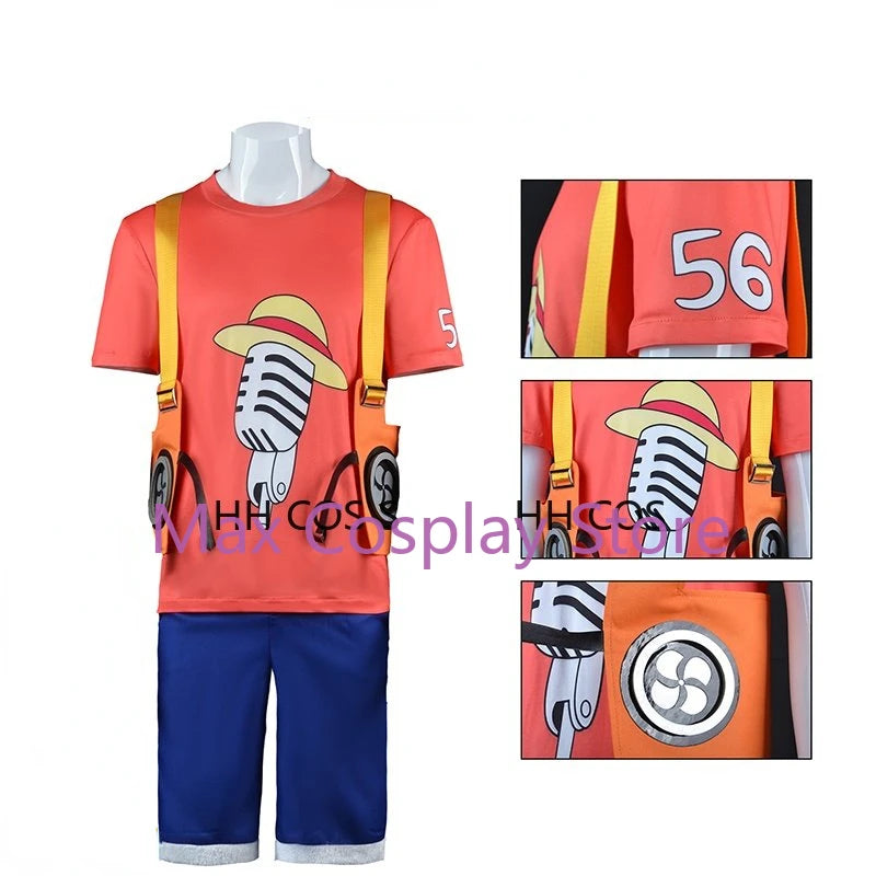 Max Anime Film Red Luffy Cosplay Costume Kids Adults Halloween Outfit Role Play