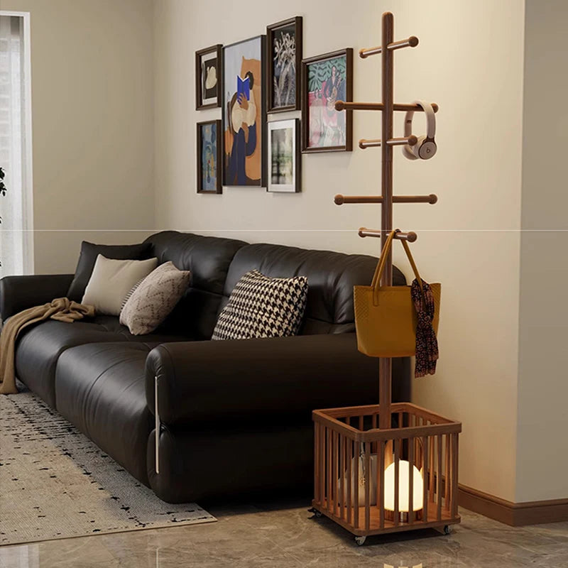 Nordic Living Room Coat Racks Wooden Clothes Organizer Space Saving Coat Racks Wall Minimalist Porte Manteau Trendy Furniture