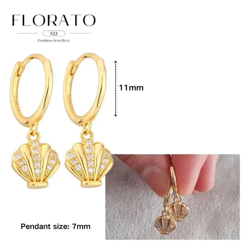 925 Sterling Silver Ear needle European And American Style Hoop Earrings Round square Pendientes Fashion For Women Birthday Gift