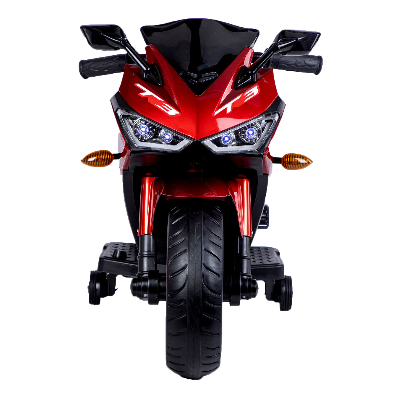 12V Motorcycles For Kids With Training Wheels (Red)
