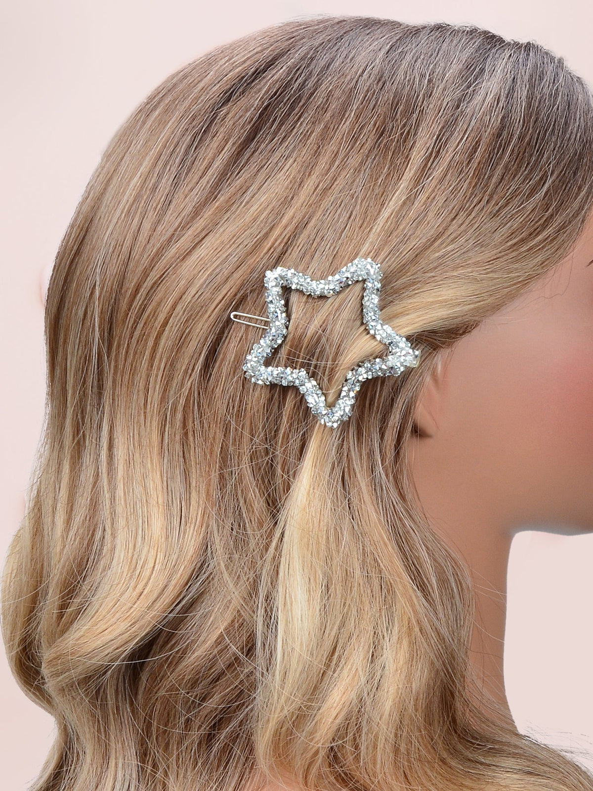Sparkling Full Rhinestone Star Circular Hair Clip Elegant Hair