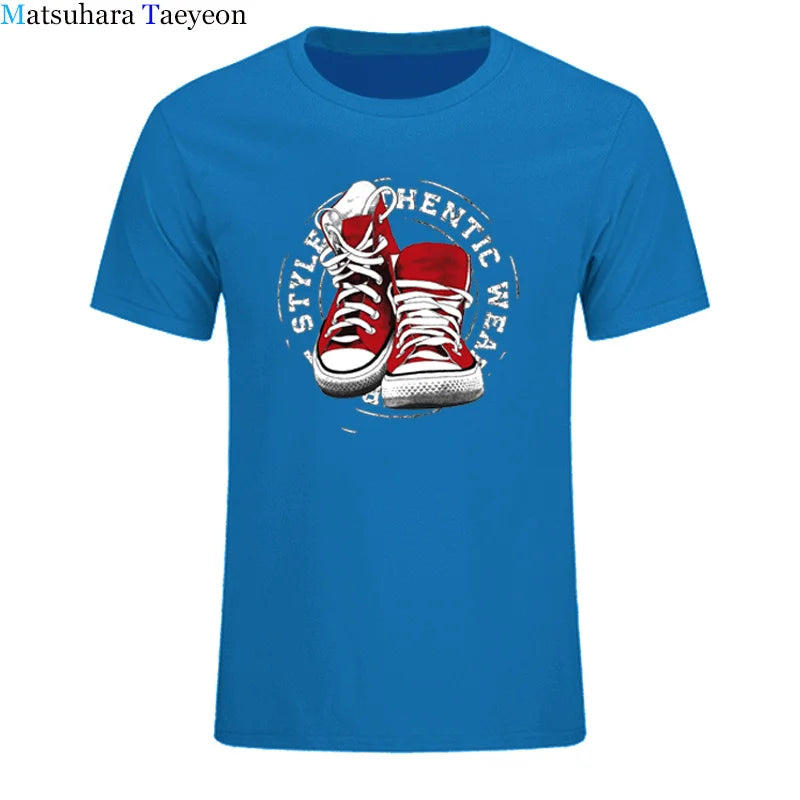 Fashion Shoes Men's High Quality 100% cotton Interesting print t shirt loose o-neck men tshirt short sleeve t-shirt tee shirts