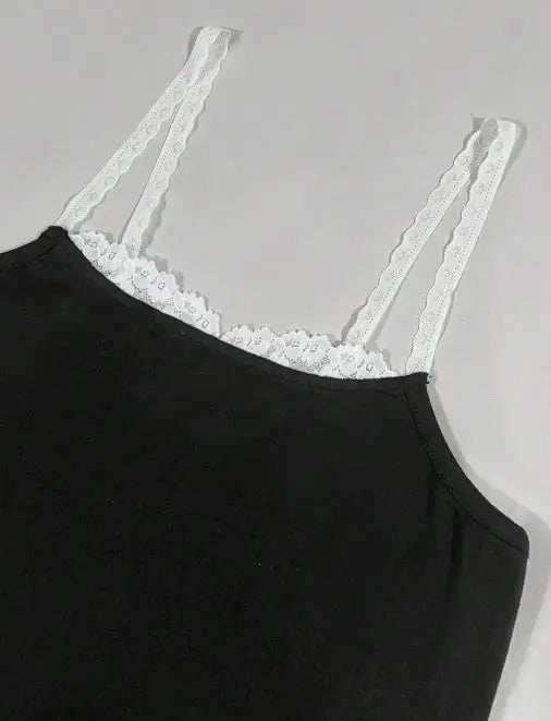 Women's Sexy Lace Trimmed Slim Fit Vest Sleeveless Breathable Top Summer 2025 Fashion Light Colors