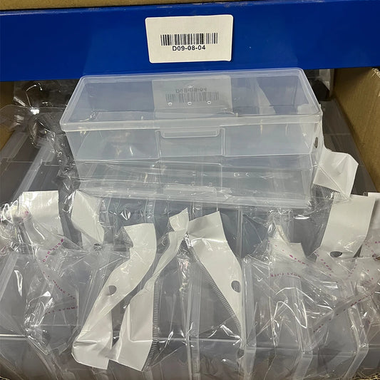 1pc Pink Transparen Nail Art Storage Box Plastic Rectangle Nail Art Tool Organizer Storage Box for Tweezers Clippers Pen Brush