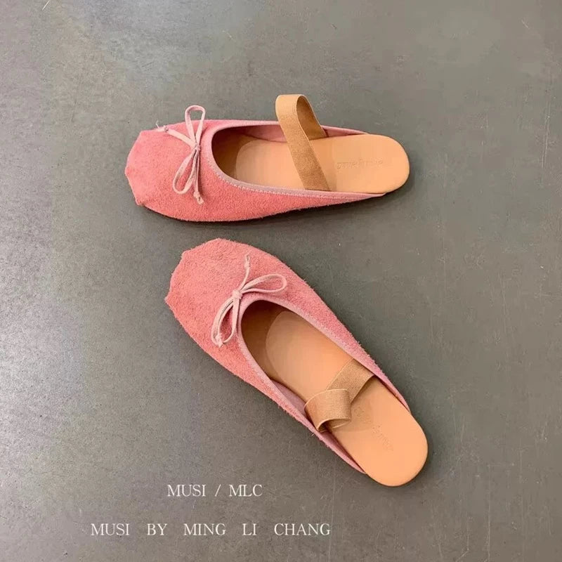 SUOJIALUN 2025 Autumn Women New Brand Slipper Fashion Round Toe Slip On Ladies Elegant Mules Shoes Soft Flat Heel Dress Slides S