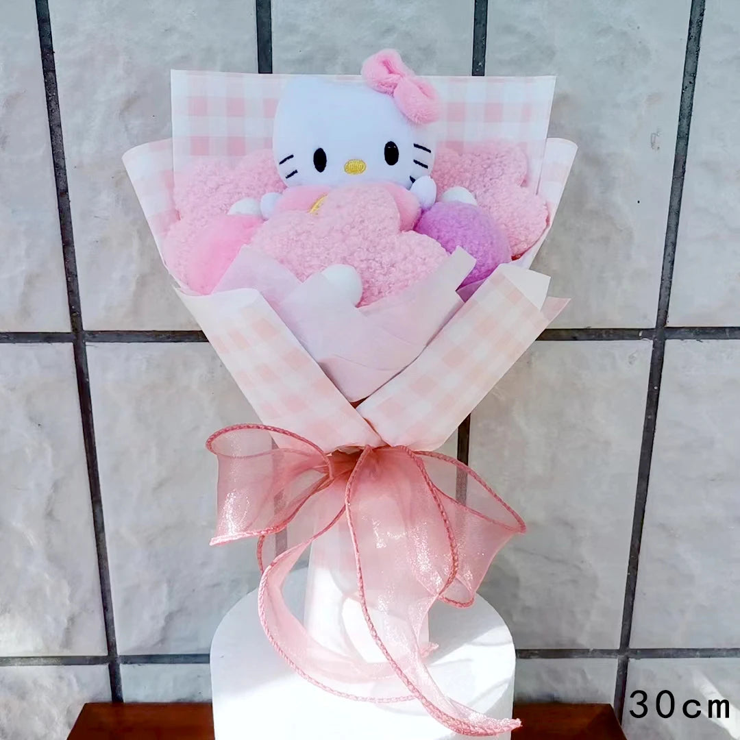 Kuromi Plush Doll Bouquet Sanrio Hello Kitty My Melody Cinnamoroll Stuffed Plushies Valentine's Day Christmas Birthday Gifts