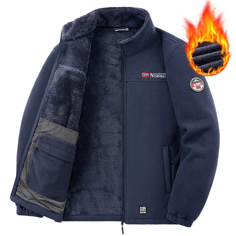 Soft Polar Fleece Jacket Men Winter Thicken Warm Camping Jacket Men Tatical Outdoor Mountaining Hiking Coat Men Brand Clothing