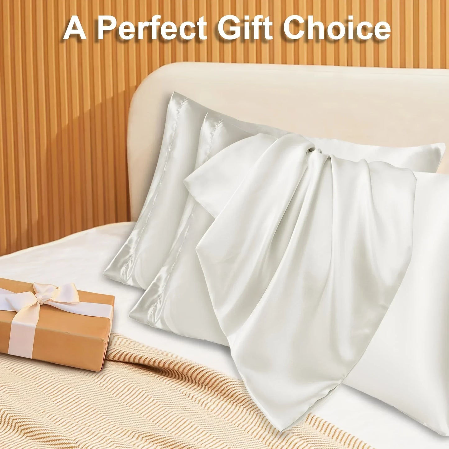 2pcs Luxury Satin Envelope Pillowcase  Solid Color, Silk Like High-End Nighttime Hair Protection, Woven Fabric, Active Printing