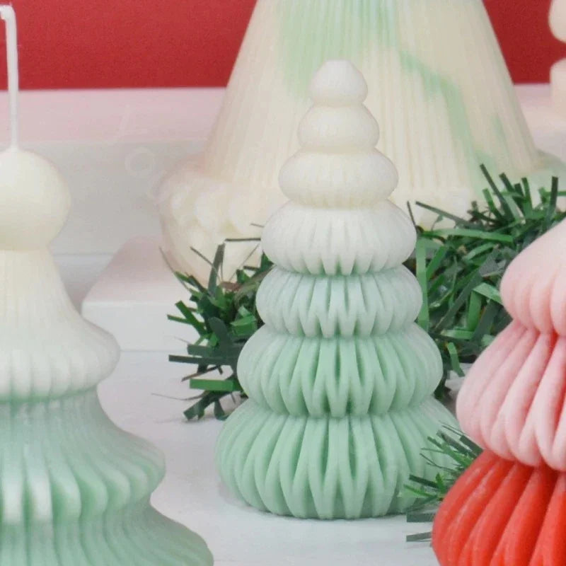 Christmas Tree Candle Molds Handmade Home Decoration Wax Candle Silicone Mould Fragrance Aroma Gypsum Plaster Ornament Mold