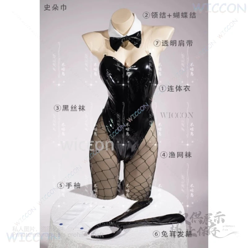 Bunny Girl Jumpsuit Sexy Anime Panty && Stocking Cosplay Panty Anarchy Costume With Garterbelt Full Set Outfits Women Customized