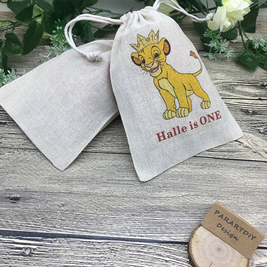 20pcs personalize any cartoon lion Birthday Gift favor bags, Baby Shower thank you gift bags, Christening baptism gift bags