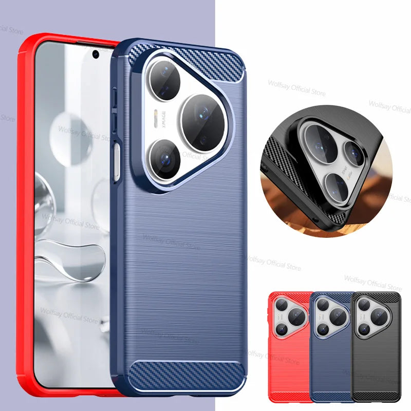 For Huawei Pura 80 Ultra Case Huawei Pura 80 Pura 80 Pro+ Ultra Cover Shockproof Brushed TPU Anti-Slip Silicone Protective Cover