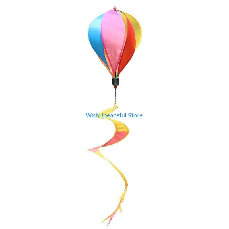 34YA Hot Air Balloon Wind Spinner Pinwheels Rotating Sequins Windmill Ornament for Home Garden Lawn Decor Children Gift