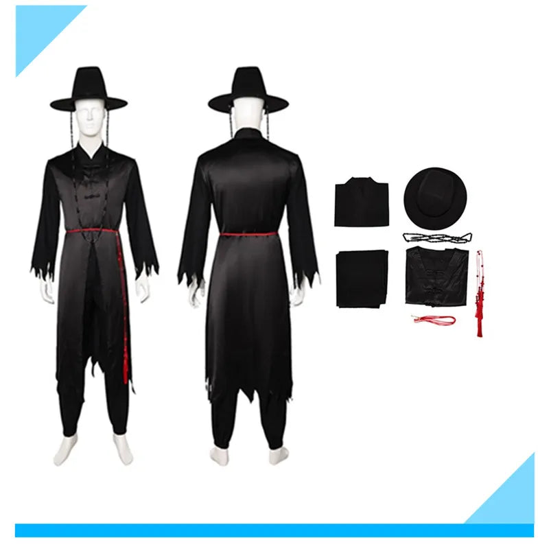 Saja Boys Cosplay Demon Jinu Coat Hunters Costume K-Pop Fantasia Men Top Pants Belt Hat Outfits Halloween Carnival Party Suit