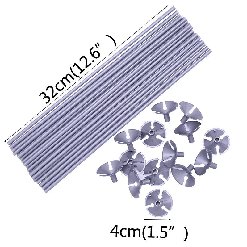 30cm Latex Balloon Stick White Balloons Holder Sticks with Cup Wedding Birthday Party Inflatable Balls Decoration Accessories