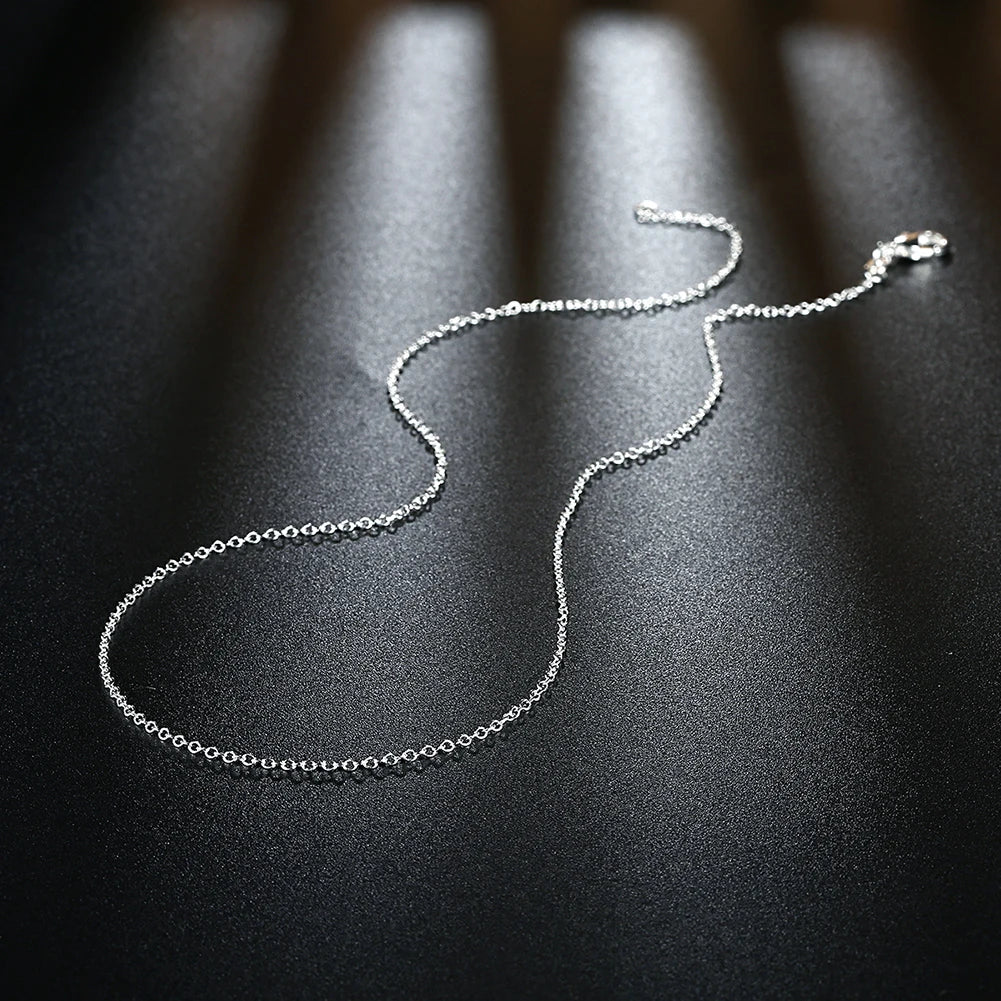 10pcs/Lot 925 sterling silver circle chain necklace for women 45-60CM fashion party wedding Jewelry Christmas gifts  pendant