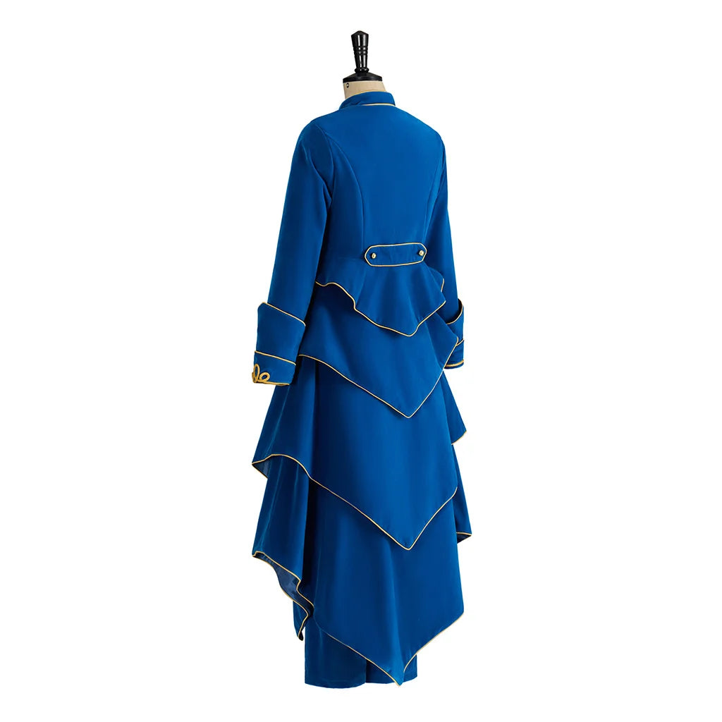 TV Doctor Devil Chord Cosplay Costume Dress Suit Chord Blue Gothic Outfits Coat Skirt Pants Set Women Steampunk Military Suit