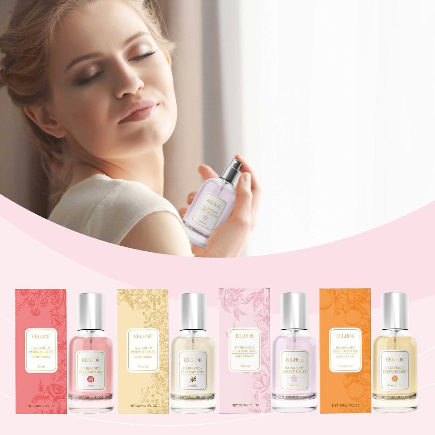 EELHOE Body Hair Perfume Spray Body Skin Hair Long-Lasting Fragrance