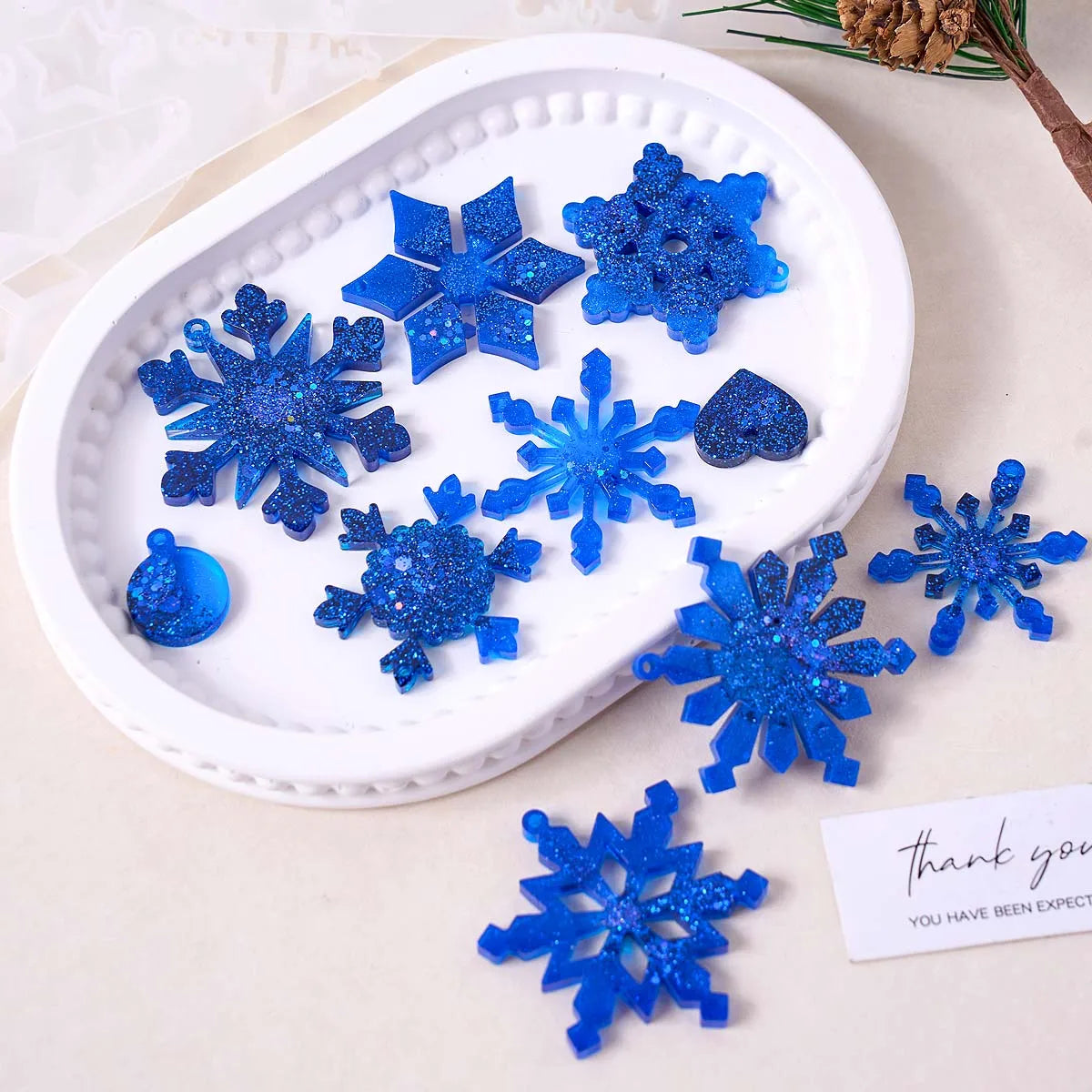 Snowflake UV Resin Silicone Mold DIY Christmas Ornaments Craft Making Epoxy Earring Pendant Keychain Jewelry Casting Molds