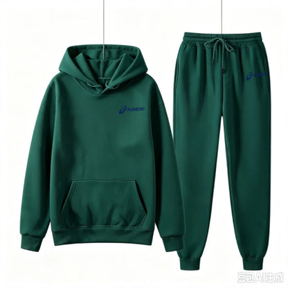 Women's Fashion Printed Autumn and Winter 2-Piece Sportswear Hooded Pullover Pants Sports Suit