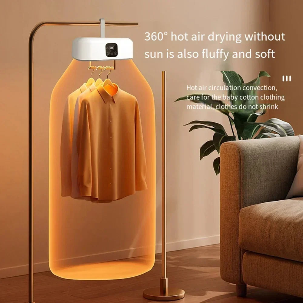 600W Portable Clothes Dryer, Easy to Use Mini Dryer with Dryer Bag for Delicate Garments, Underwear, Baby Clothes