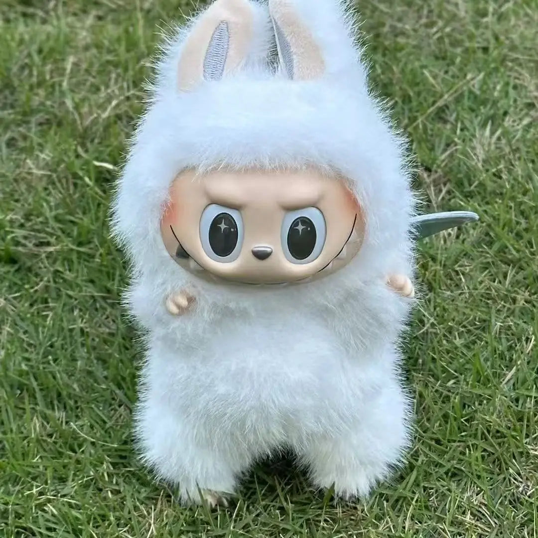 Little angel Rabu blind box sitting doll macaroon party vinyl heart plush hand Christmas gift key ring children's toy copy.