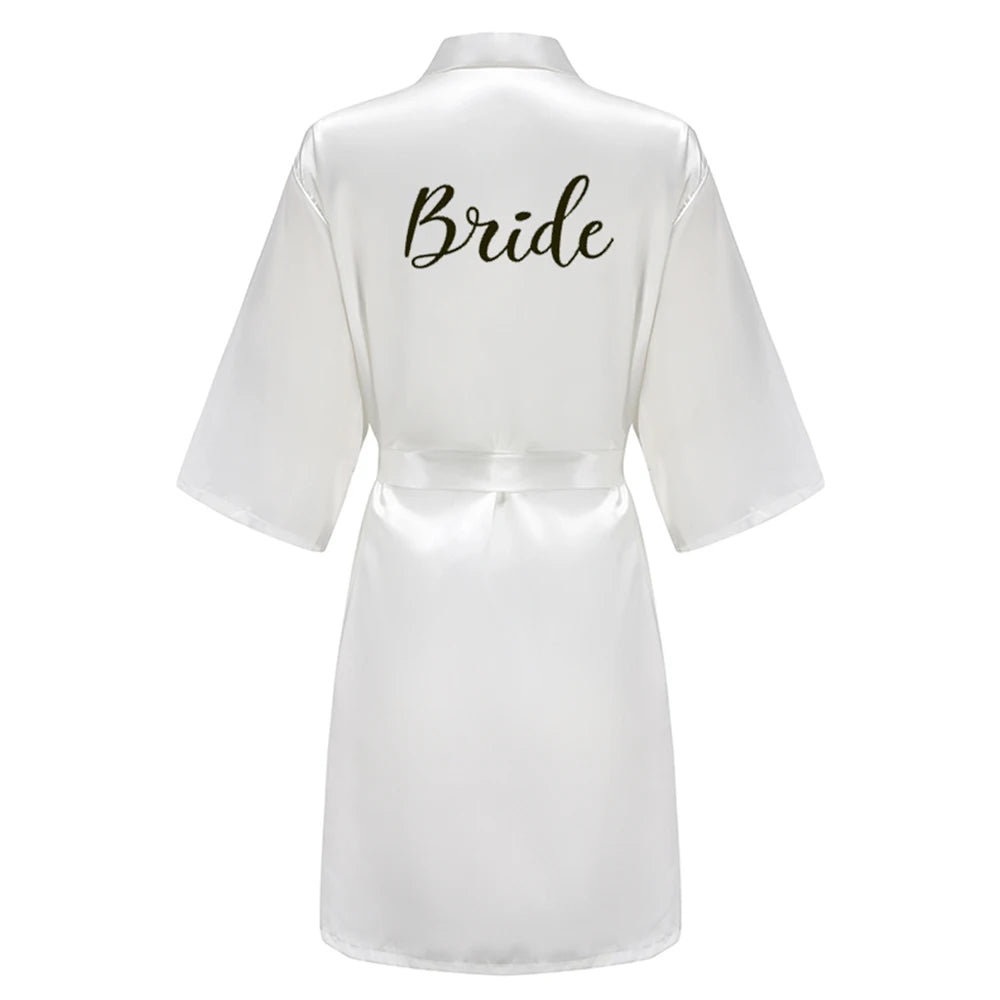 New Caramel Bathrobe Bride Satin Robe Women Getting Married Bride Hen Party Sisters Sqaud Mother Wedding Bridesmaid Robes