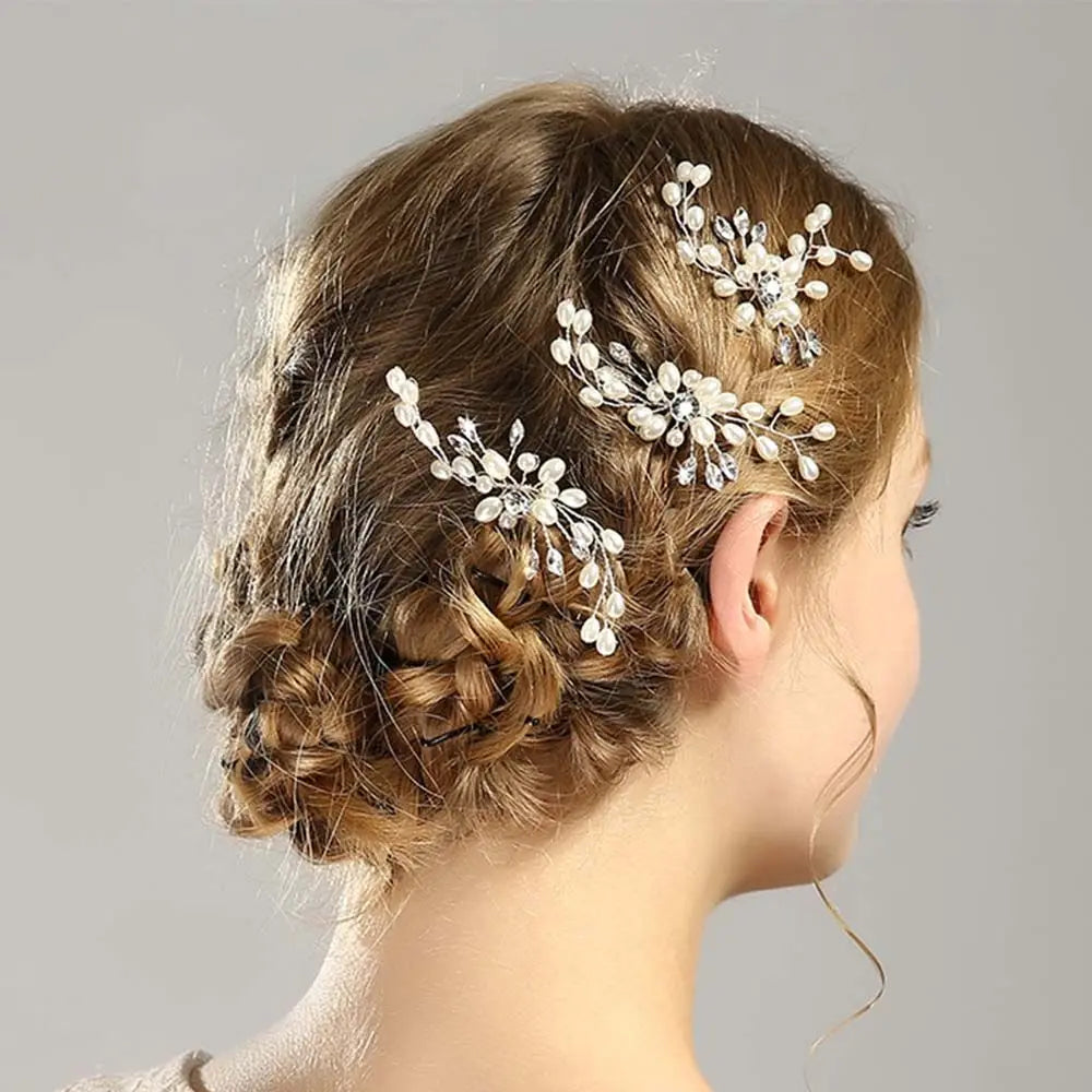 Bride Prom Crystal Rhinestone Women Jewelry Headwear Hairpin Hair Accessories Hair Fork