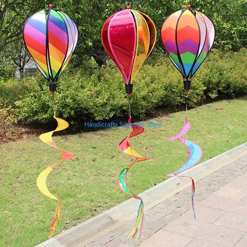 R1WA Hot Air Balloon Wind Spinner Rainbow Pinwheel Windsocks Windmill