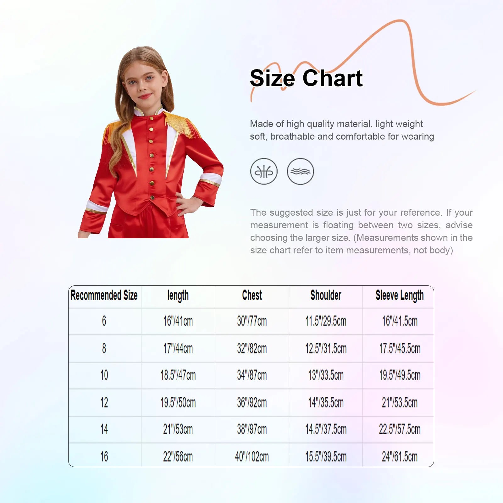 Boys Girls Marching Band Uniform Long Sleeve Tassel Nutcracker Jacket Coat Guard Outerwear for Christmas Drum Major Performance