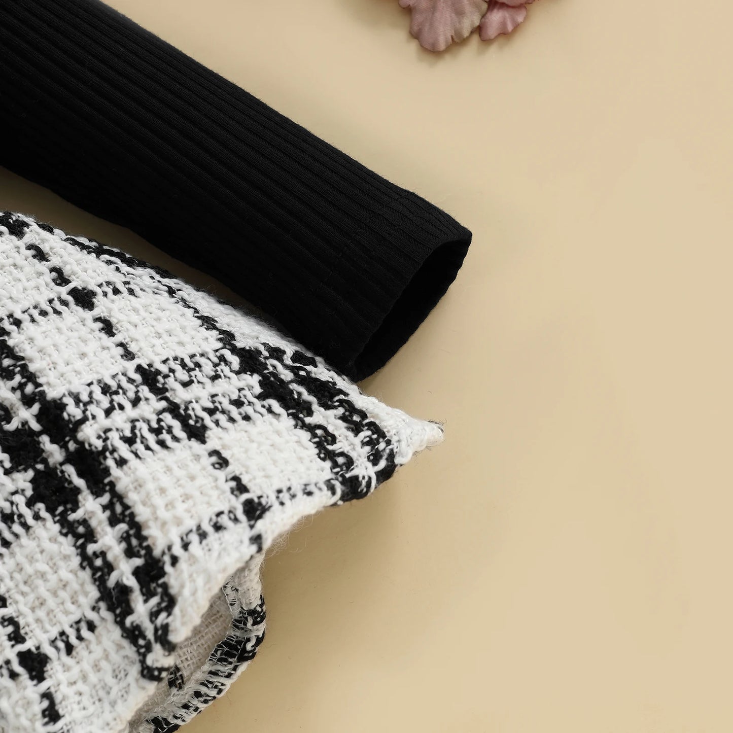 SUNSIOM 0-18 Months Baby Girl Rompers Outfits Long Sleeve Plaid Print Skirt Bodysuit with Headband Socks Set Infant Fall Clothes