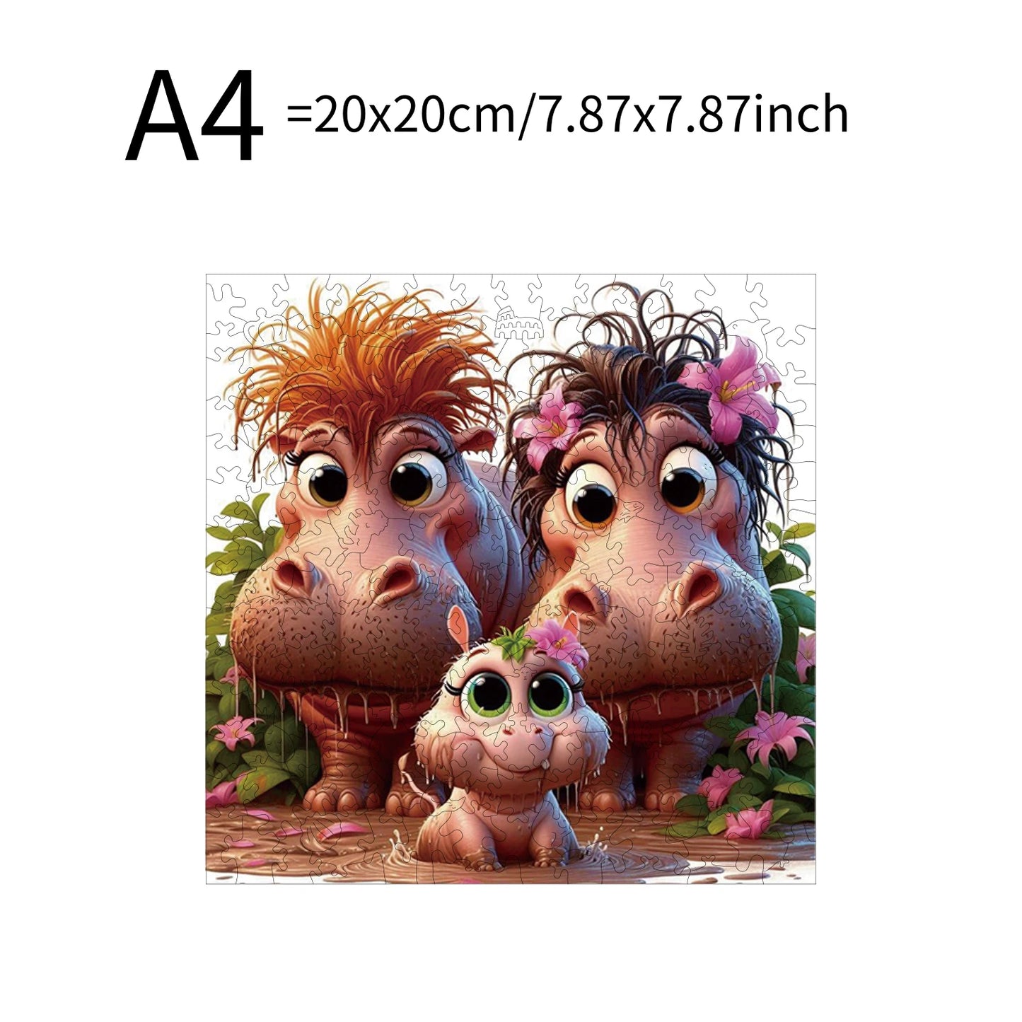 Pig Hippopotamus Animal Puzzles High Quality Jigsaw Puzzle Wooden Puzzle Best Christmas Gift