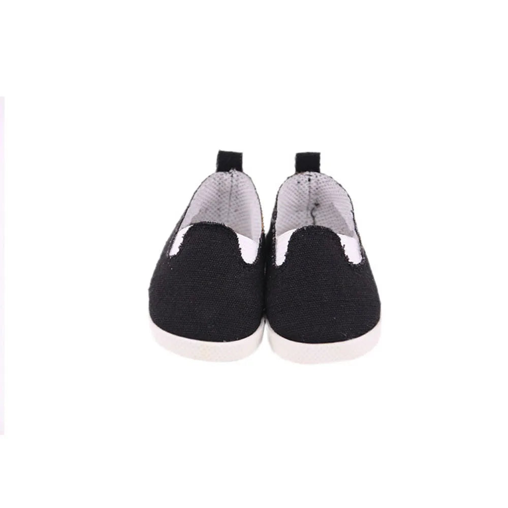 7Cm length Doll Shoes For 18 inch Girls American & 43Cm Baby New Born Doll Clothes Accessories Flowers/Bows Stamp Canvas Shoes