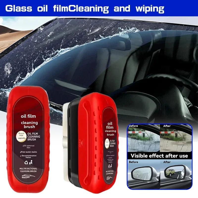 Car GlassCoating Oil Film Clean Brush  Powerful Windshield  Rearview Mirrors Cleaner Remove Dirt Car Glass Cleaning Brush