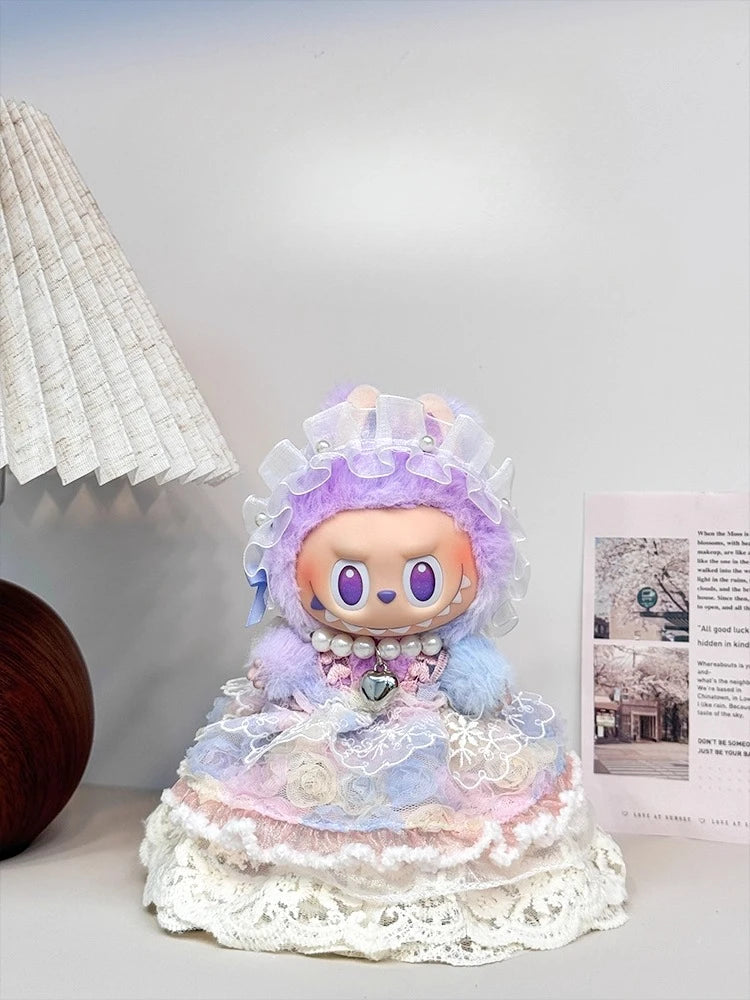 For Labubu Baby Clothes Front High-energy Series Plush Doll Pendant Third Generation Doll Skirt Set Fashion Doll Clothing Gift