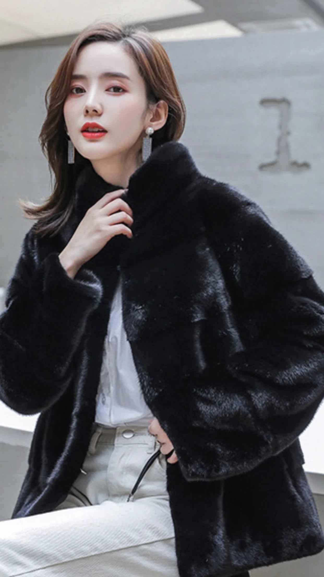 Natural Real Mink Fur Coats for Women, Short Style, Winter Fashion, New,