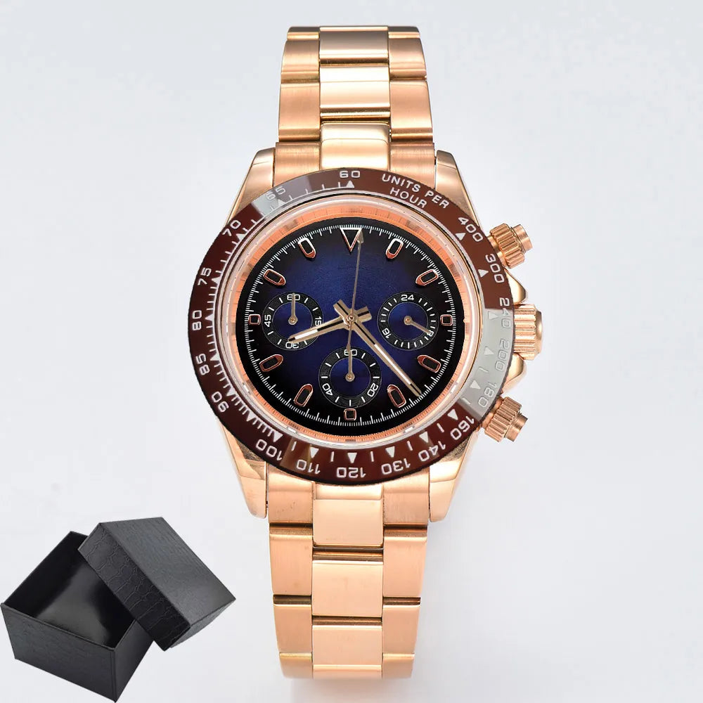 VK63 watch 39.3mm Luxury Watch Men's Chronograph Men's watch vk63 case rose gold watches VK63 Men's Chronograph Waterproof 10ATM