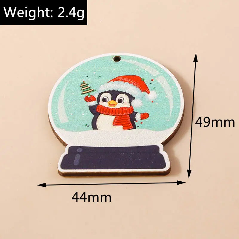 Leslie 10pcs Fashion Christmas Charms Cute Christmas Tree Deer Bell Snowman Pendant for Earring Necklace Making Accessories