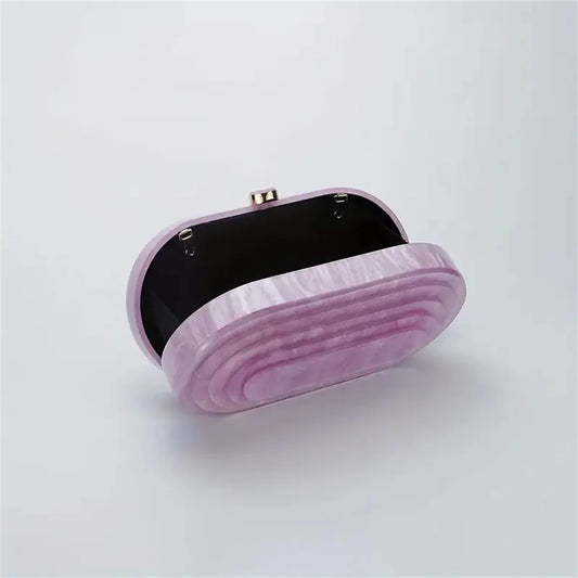 High Quality For Wedding Party Acrylic Box Evening Clutch Bags Women New Luxury Bride Rounded Rectangle Purses And Handbags