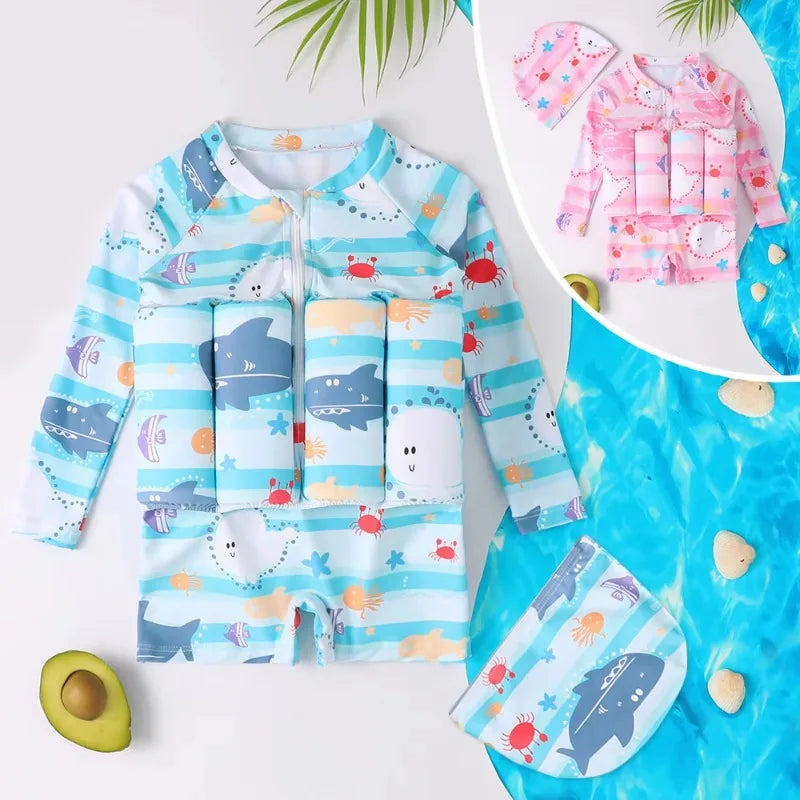 Baby Pool Floating Swimsuit One-piece Bathing Suit for Boys Girls Children Buoyancy Swimsuit Beginner Swimming Clothes