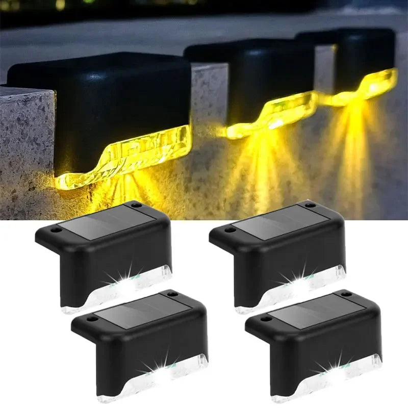 4Pack Solar LED Garden Ground Light Outdoor Waterproof Solar Wall Lamp Christmas Fence Courtyard Atmosphere Decor Night Light