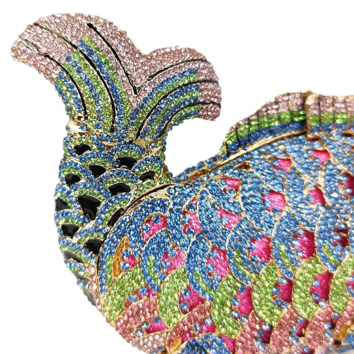 Boutique De FGG (in stock) Fish Crystal Clutch Handbags Women Pink Evening Bags Wedding Party Brides Rhinestones Purses Bag