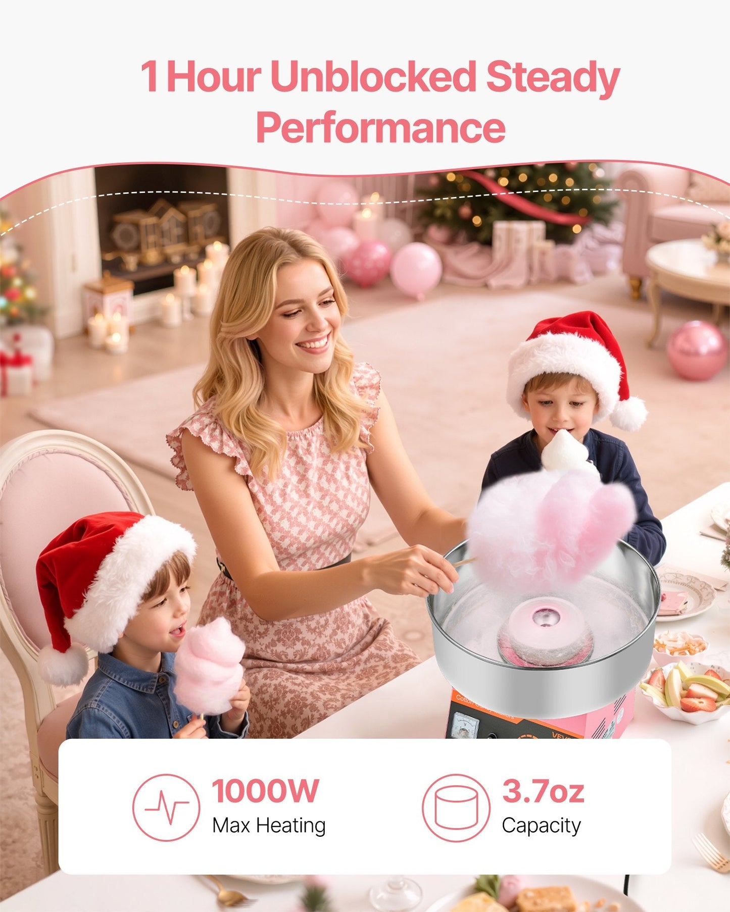 Commercial Cotton Candy Machine Electric Sugar Floss Maker Stainless