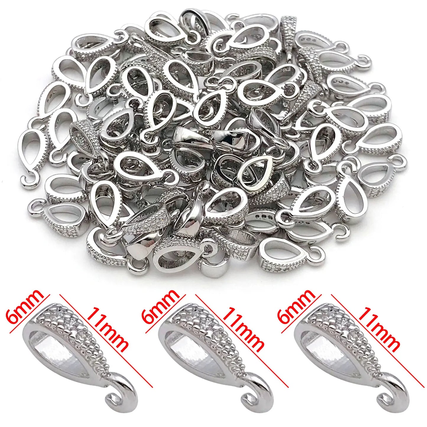 5pcs 18K Real Gold Plated Brass Melon Seed Buckle Connectors, Inlaid Zircon For DIY Bracelet Necklace Jewelry Making Accessories